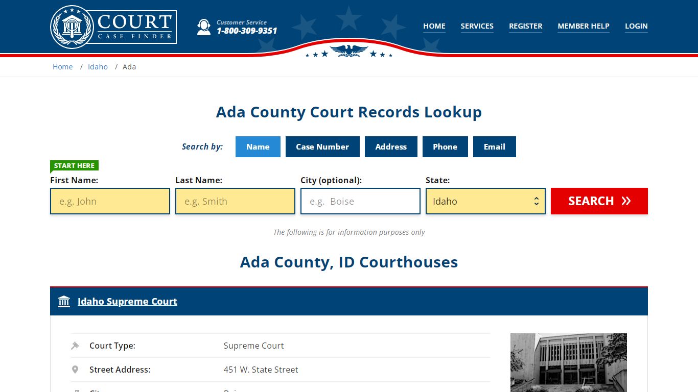 Ada County Court Records | ID Case Lookup - CourtCaseFinder.com